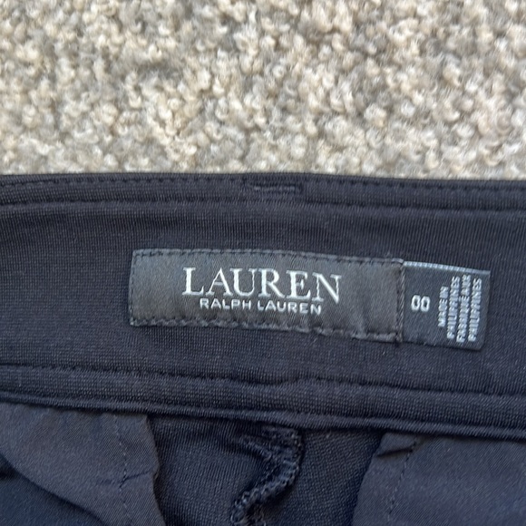 Lauren Ralph Lauren Size 00 Stretch Jersey Wide Leg Black Pants Gold Buttons - Picture 3 of 5